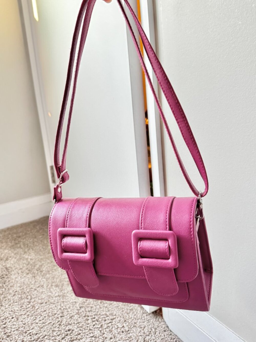 MERIMIES Magenta Mini Satchel Crossbody Shoulder Bag Like New